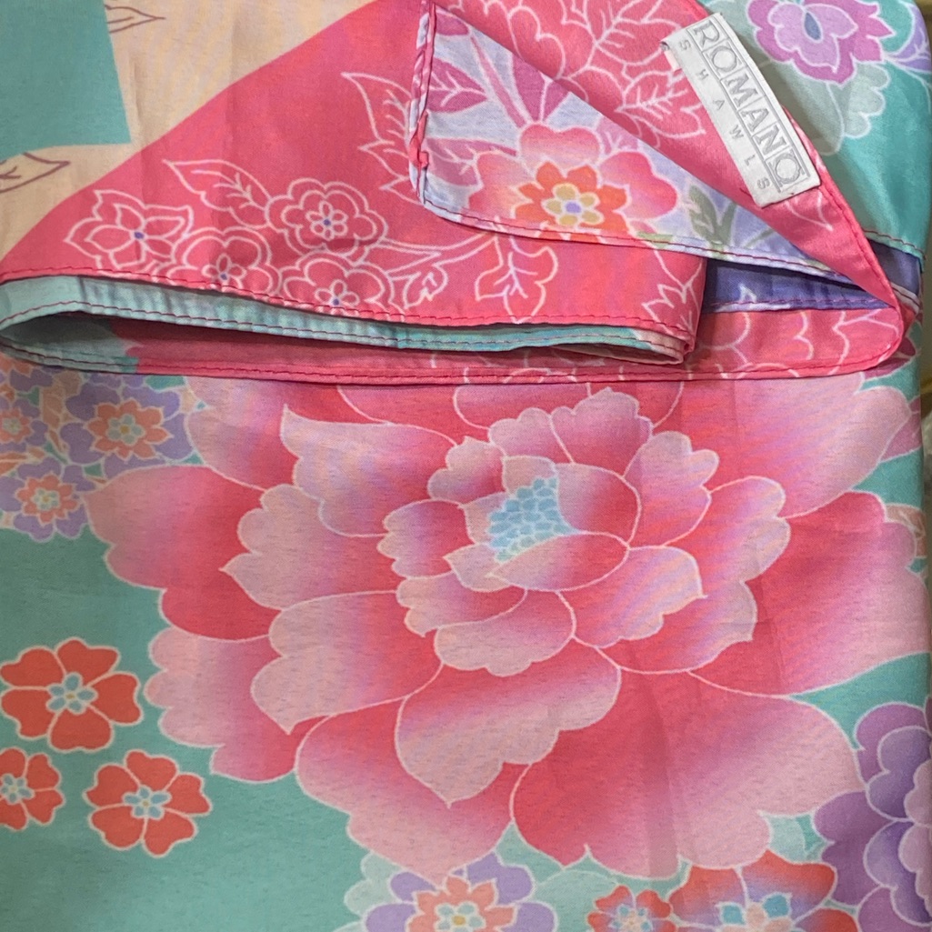 Romano Shawls Vintage Scarf Floral Print Romano Shawls Vintage Scarf Floral Print